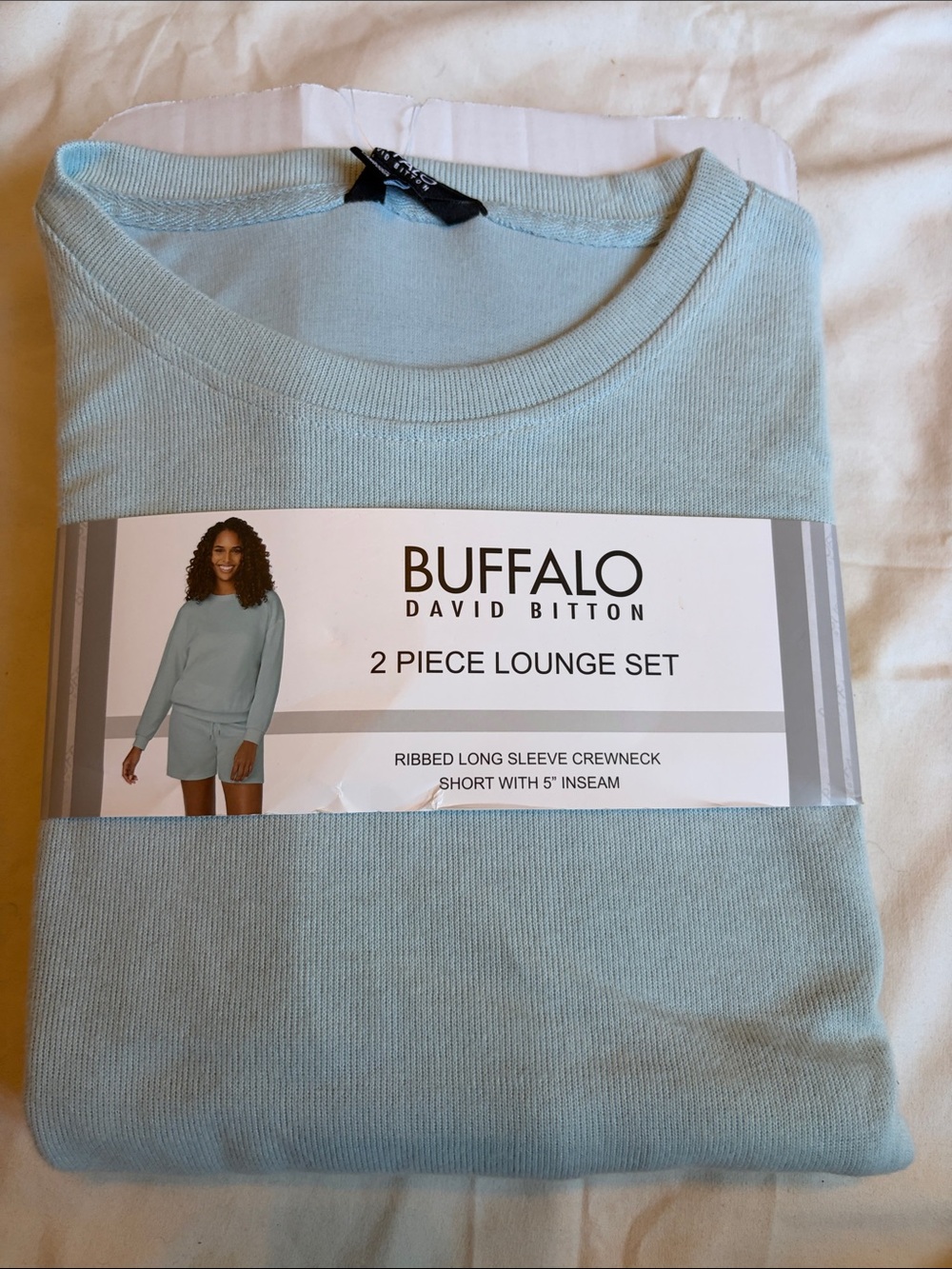 Buffalo David Bitton Light Blue Ribbed 2-Piece Lounge Set